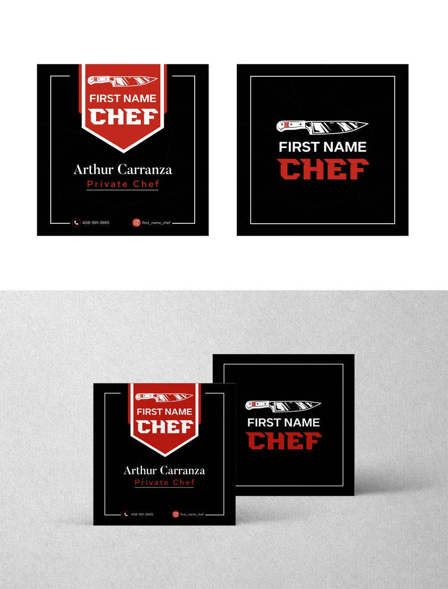 Contest Entry #41 for                                                 Logo/Business Card design for a Chef using Tattoo Inspiration- Design must meet business card requirements on Moo's website - link below
                                            