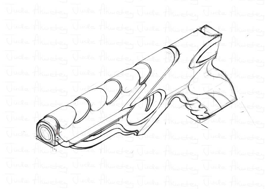 Penyertaan Peraduan #18 untuk                                                 Weapon Art Concept. Digital sketches of a contemporary pistol & shooting platform. 3 products.
                                            
