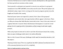 Nro 32 kilpailuun Article of 5000 words on current challenges in Infrastructure Development in India and how to solve these problems. käyttäjältä azrifhadri