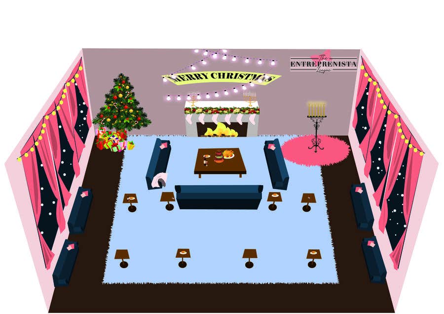 Konkurrenceindlæg #19 for                                                 Design 2D christmas party virtual room with the following constraints
                                            