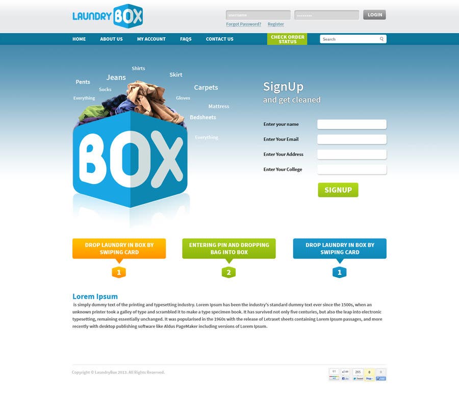 Proposition n°1 du concours                                                 Build a Responsive Website for www.laundry-box.com with SEO
                                            
