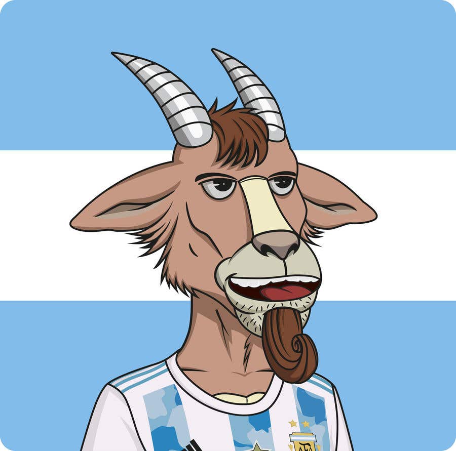 Entry #35 by ouahab for create a lionel messi cartoon goat nft design |  Freelancer