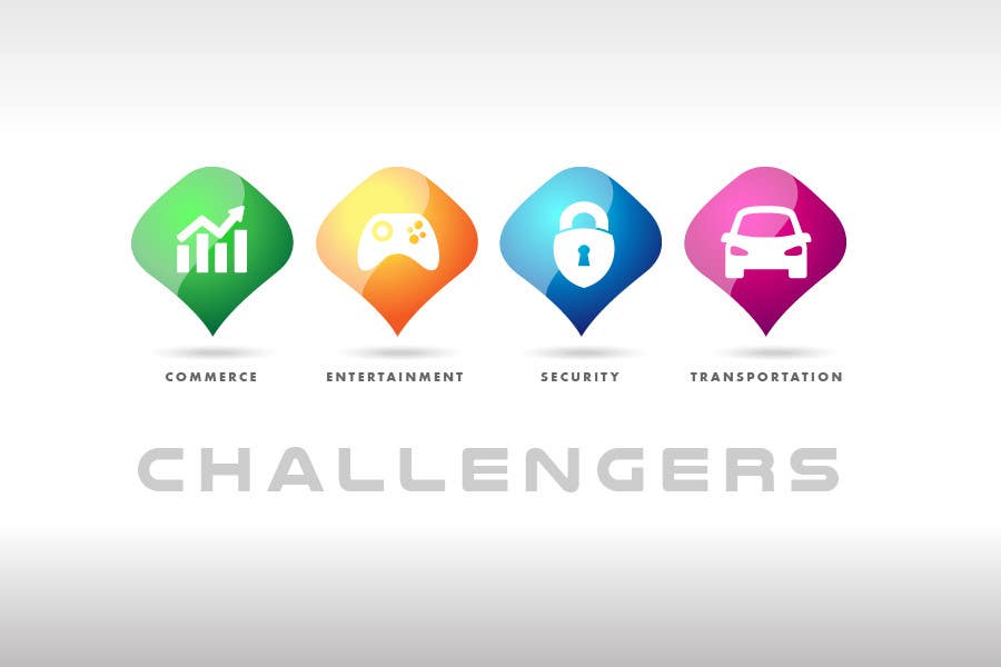 Penyertaan Peraduan #296 untuk                                                 Design Logos for the Four Verticals of Challengers Event
                                            