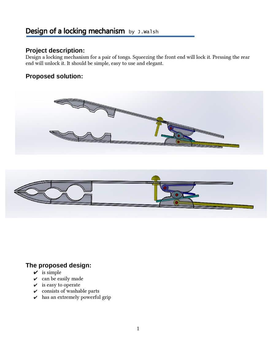 
                                                                                                                        Bài tham dự cuộc thi #                                            21
                                         cho                                             Locking mechanism Design for a pair of tongs
                                        
