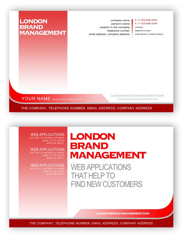 Natečajni vnos #37 za                                                 Business Card Design for London Brand Management
                                            