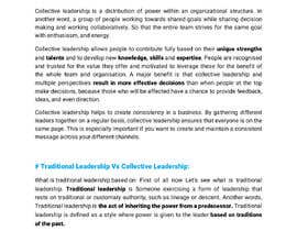 Nro 26 kilpailuun Blog article writing - What is Collective Leadership?  - 23/05/2022 10:06 EDT käyttäjältä rifatrahmaniu