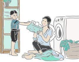 nº 4 pour Sketch a parent child laundry scene par cshinta16 