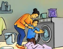 #20 untuk Sketch a parent child laundry scene oleh satvika4
