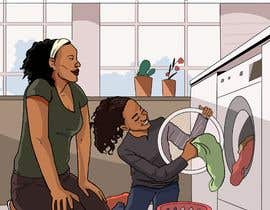 #15 untuk Sketch a parent child laundry scene oleh Sumangmail