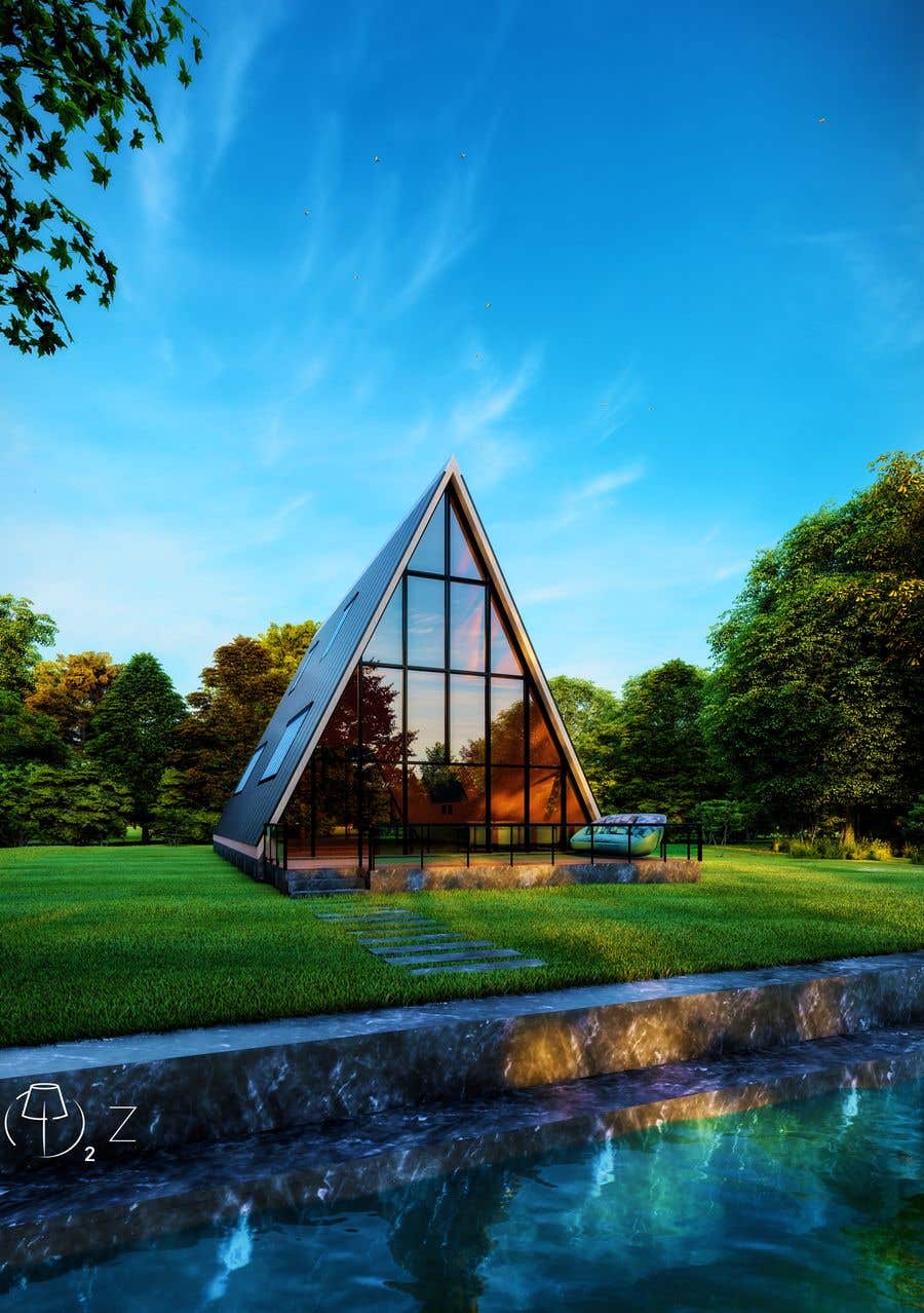 Penyertaan Peraduan #66 untuk                                                 Architecture design for a A-Frame house on a mountain
                                            