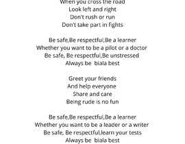 Nro 21 kilpailuun Write School Song Lyrics - Behaviour Focus: Be Safe, Be Respectful, Be a Learner käyttäjältä skotadielafris