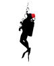 Icône de la proposition n°73 du concours                                                     black scuba diver with a red terbouch on the head
                                                