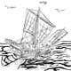 Миниатюра конкурсной заявки №62 для                                                     Black and white drawing or sketch of sailing ship on sea
                                                