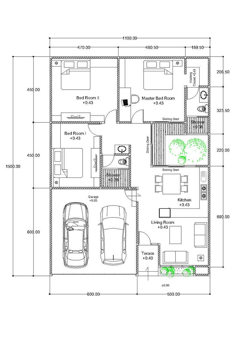 Kilpailutyö #54 kilpailussa                                                 Need a house design for a field of 15 meters x 11 meters
                                            