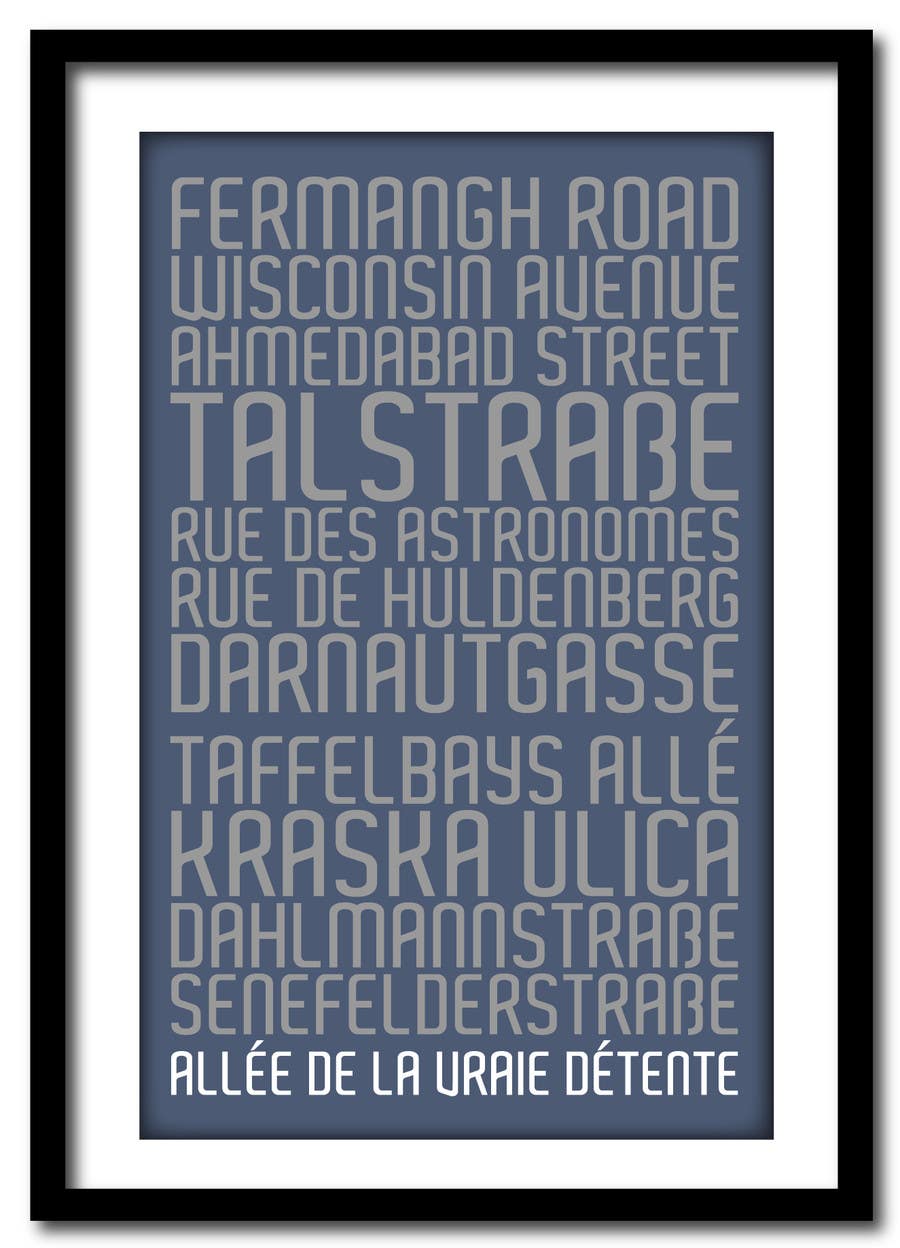 Penyertaan Peraduan #25 untuk                                                 Clean, simple text based poster for printing: Street names using nice fonts
                                            