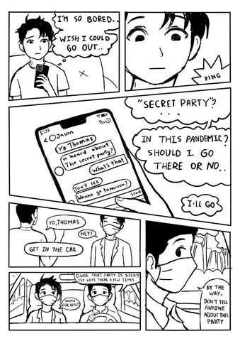 Contest Entry #9 for                                                 Comic about secret parties in times of corona
                                            