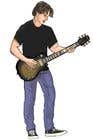 #56 pentru Guitarist Rocker Caricature/Cartoon for Merchandise de către jrahamanjitu