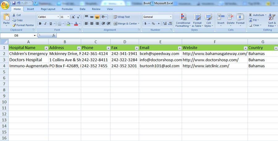 Bài tham dự cuộc thi #3 cho                                                 Email data scraping, hospital data from website.
                                            