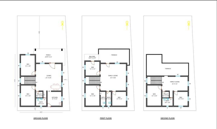 Intrarea #16 pentru concursul „                                                Need a floor plan for a Duplex/Triplex house. - 06/09/2022 01:39 EDT
                                            ”