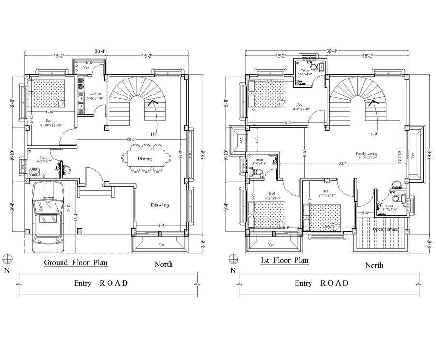 Intrarea #1 pentru concursul „                                                Need a floor plan for a Duplex/Triplex house. - 06/09/2022 01:39 EDT
                                            ”