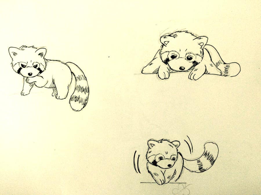 Bài tham dự cuộc thi #9 cho                                                 Draw 3 rough sketches/outlines (can be a picture of pencil on paper) of a Red Panda in fun poses
                                            
