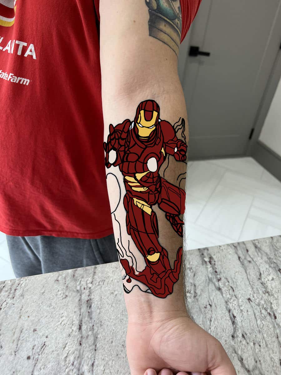 
                                                                                                                        Contest Entry #                                            9
                                         for                                             Add color to my photo for my tattoo- Iron Man & Astronaut
                                        