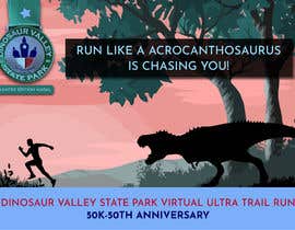 #31 untuk Dinosaur chasing man Facebook ad Banner Medal 50k Trail Run oleh hrsuhag640