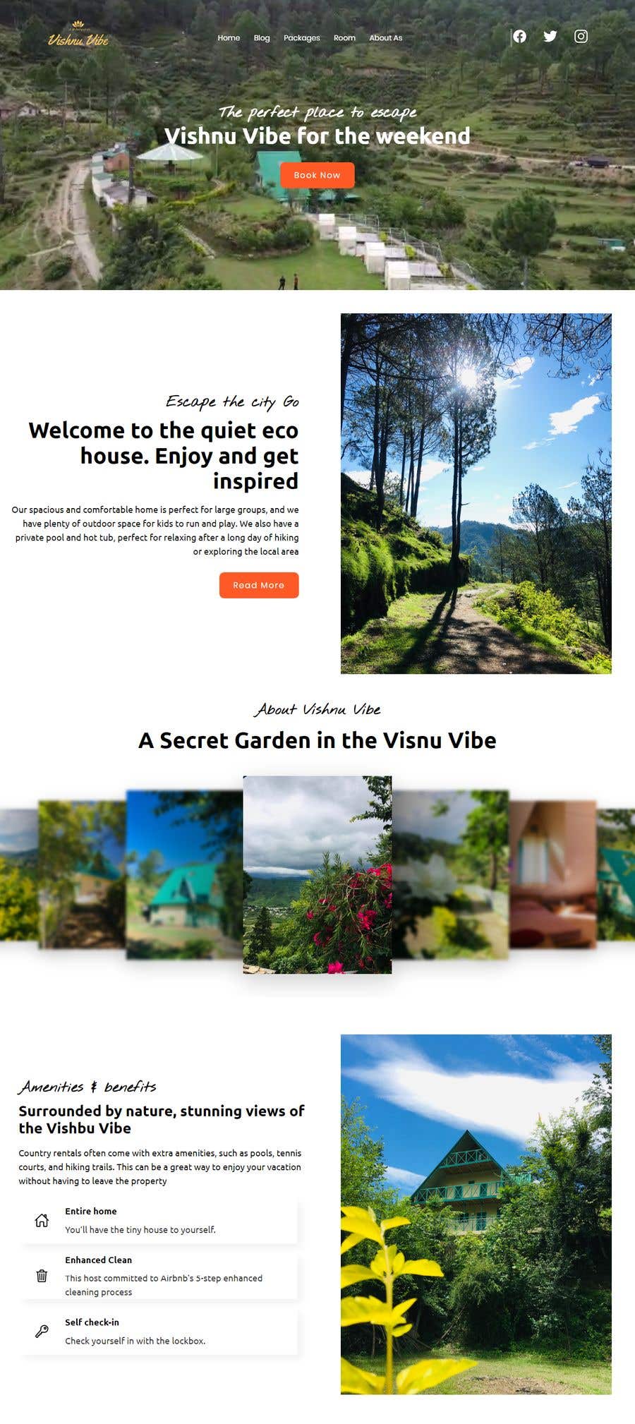 Bài tham dự cuộc thi #24 cho                                                 Website design 5 pages + short Video + basic graphic optimization for a luxury Homestay - Resort website
                                            