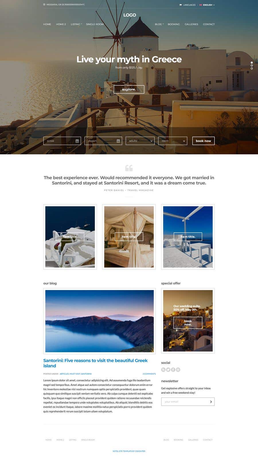 Bài tham dự cuộc thi #14 cho                                                 Website design 5 pages + short Video + basic graphic optimization for a luxury Homestay - Resort website
                                            