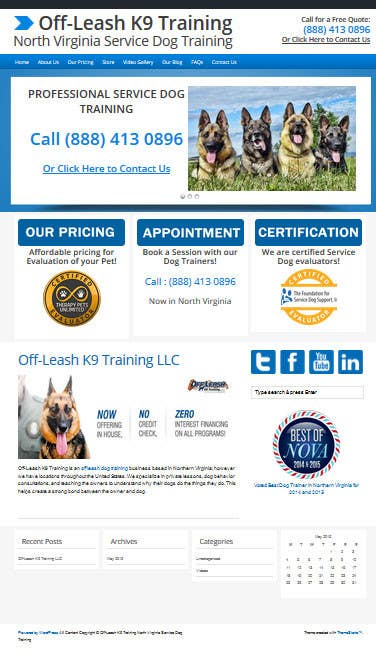 Contest Entry #25 for                                                 Build a Website for Service Dog Training Website
                                            