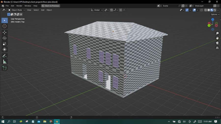 Intrarea #5 pentru concursul „                                                Create a 3D model (.stl) of this house for 3D printing
                                            ”