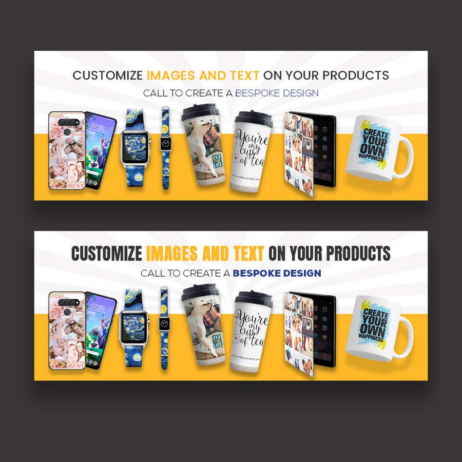 Bài tham dự cuộc thi #60 cho                                                 Webpage Banner - Customised Product/Merchandise Service
                                            