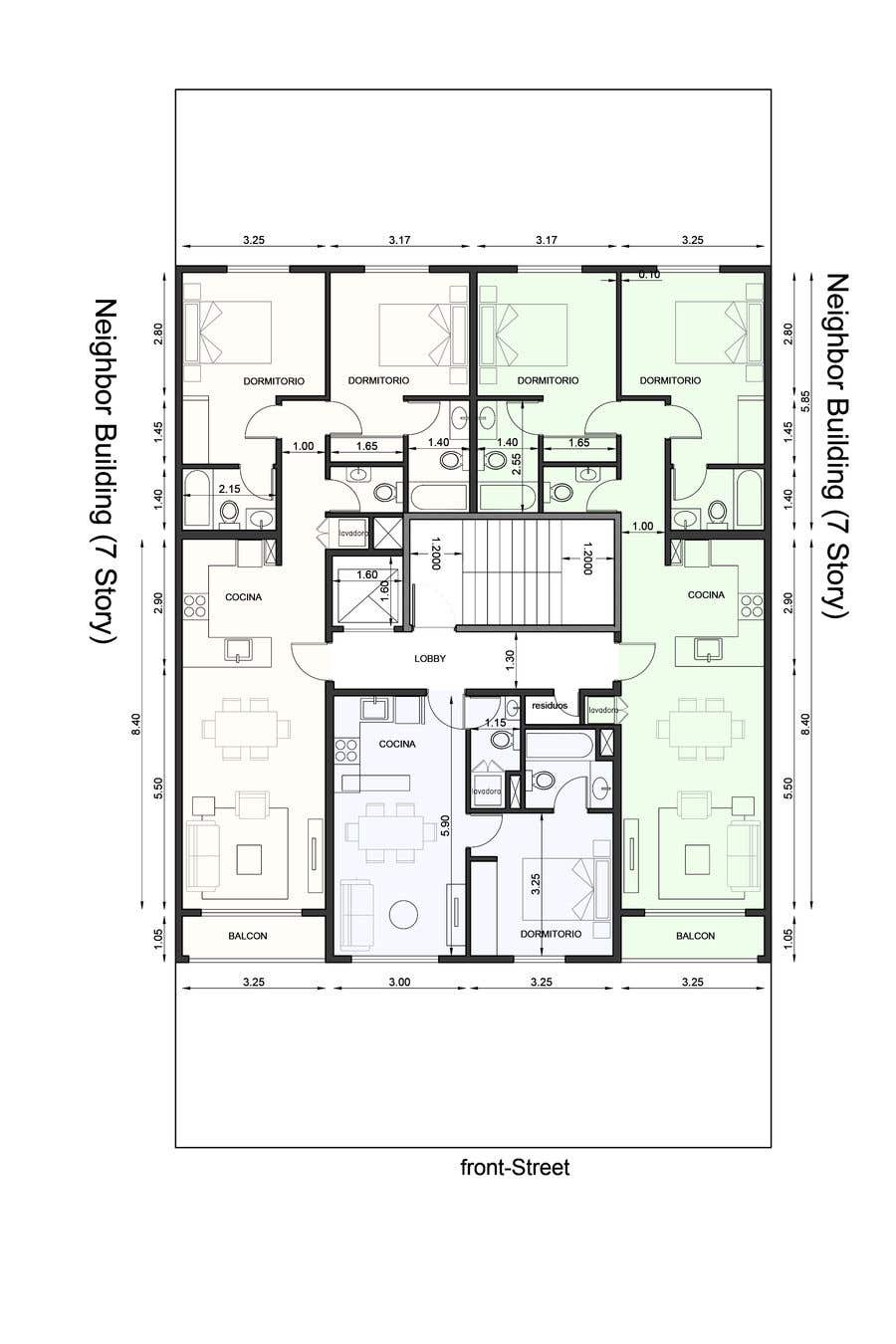 Kilpailutyö #56 kilpailussa                                                 Architectural Floor-Plans for a Small Residential Apartment Building
                                            