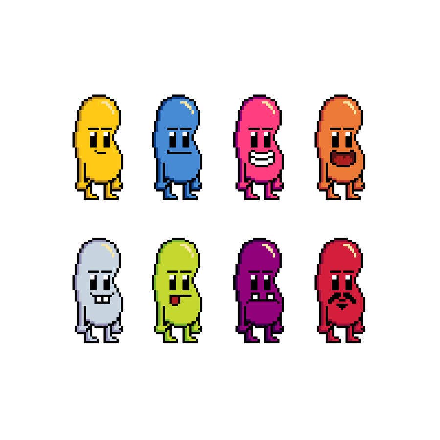 Kilpailutyö #32 kilpailussa                                                 Create pixel Jelly Bean character with idle animation
                                            