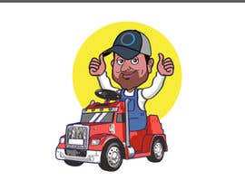 #60 для Illustration of an adult man on a kiddy ride american truck от donfreelanz