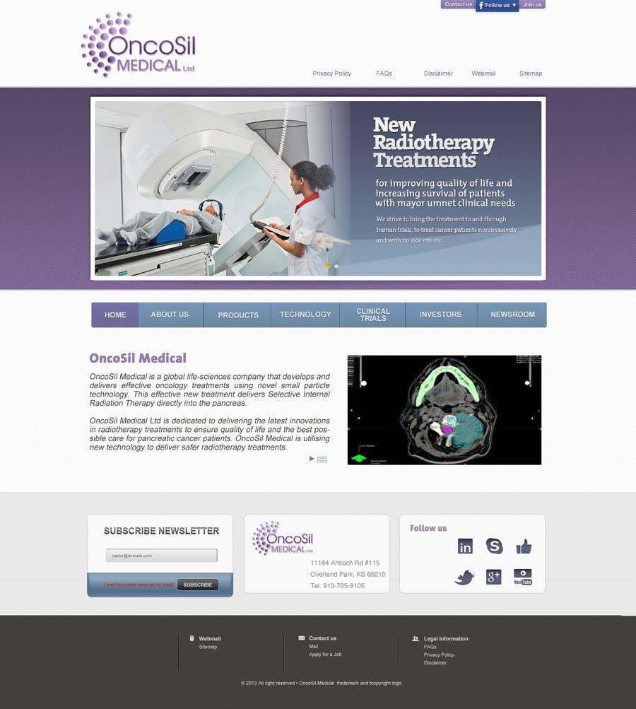 Bài tham dự cuộc thi #3 cho                                                 Design a Website Mockup for OncoSil Medical Ltd
                                            