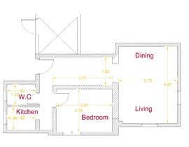 #3 для Interior Design 55sqm apartment от muuhmdhesham94