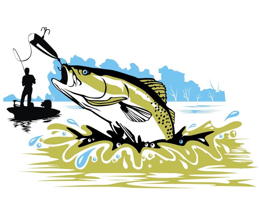 Download Design a T-Shirt for Bass Fishing in 3 color vector format ...