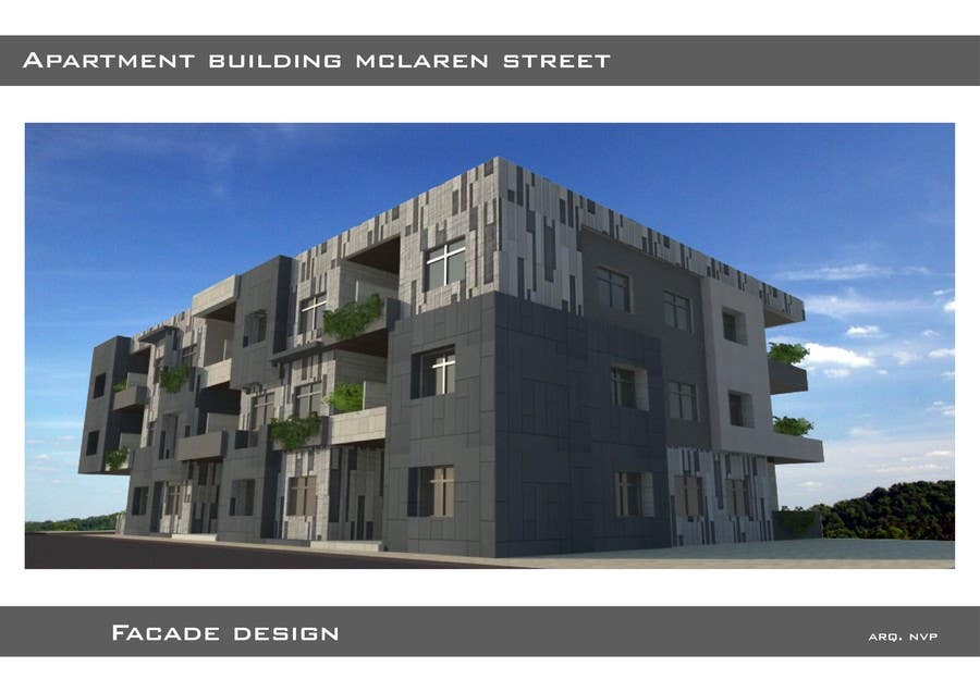 Bài tham dự cuộc thi #9 cho                                                 Design a floorplan and exterior facade for an apartment building
                                            