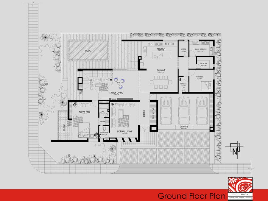 Penyertaan Peraduan #74 untuk                                                 Floorplan for modern contemporary house
                                            