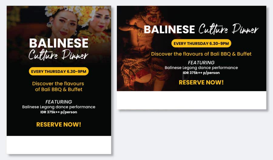 Bài tham dự cuộc thi #9 cho                                                 Balinese Culture Dinner flyer x 2
                                            