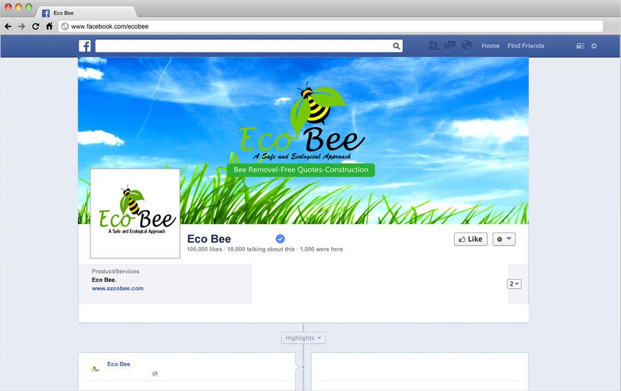 Participación en el concurso Nro.24 para                                                 Design a Facebook Cover and Profile Pic for AZ Eco Bee
                                            