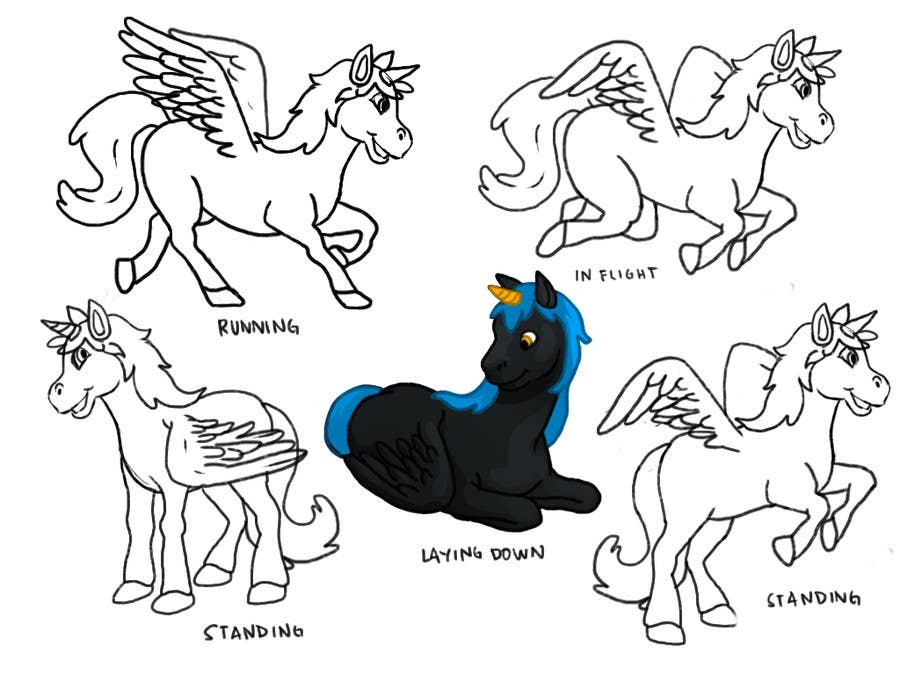 Konkurrenceindlæg #29 for                                                 Cartoon Character (Set of Five) of a Unicorn-Pegasus
                                            