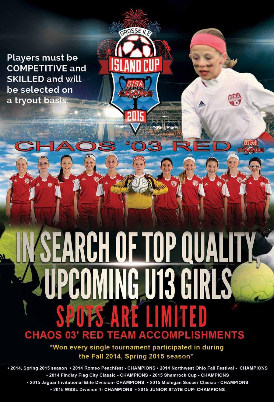 Bài tham dự cuộc thi #11 cho                                                 Design a Flyer for Advertisement for Soccer team
                                            