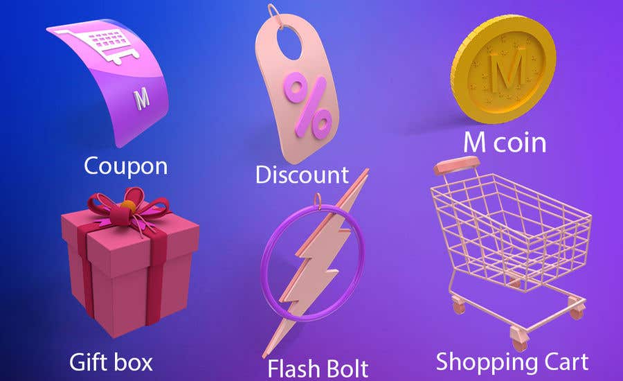 Contest Entry #7 for                                                 Design 3D Ecommerce Icons (similar to Lazada icons)
                                            