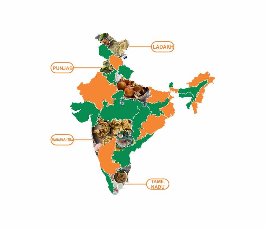 Bài tham dự cuộc thi #7 cho                                                 Design Food Map of India
                                            