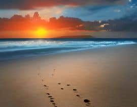 #114 for image of beach at sunset with footprints next to pawprints in sand by azizhafij