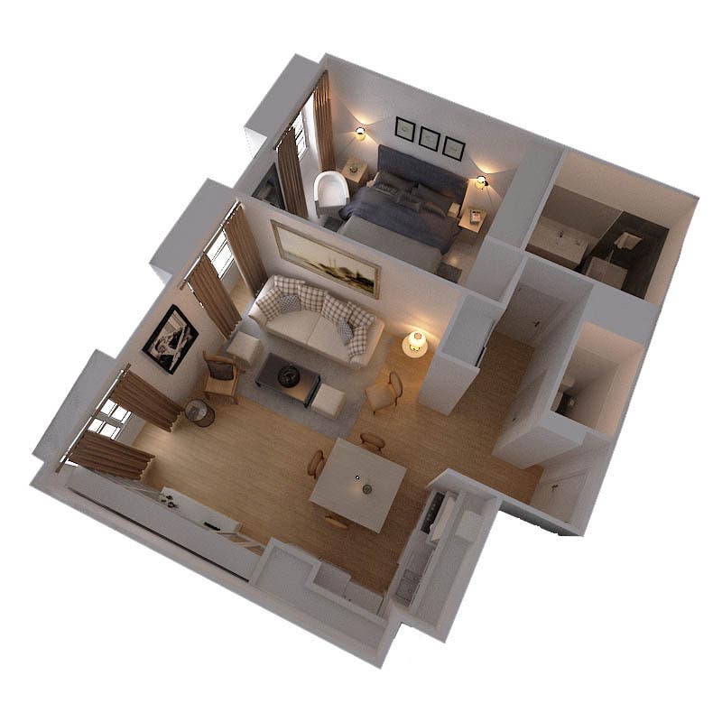 Bài tham dự cuộc thi #53 cho                                                 Small Apartment - interior design
                                            