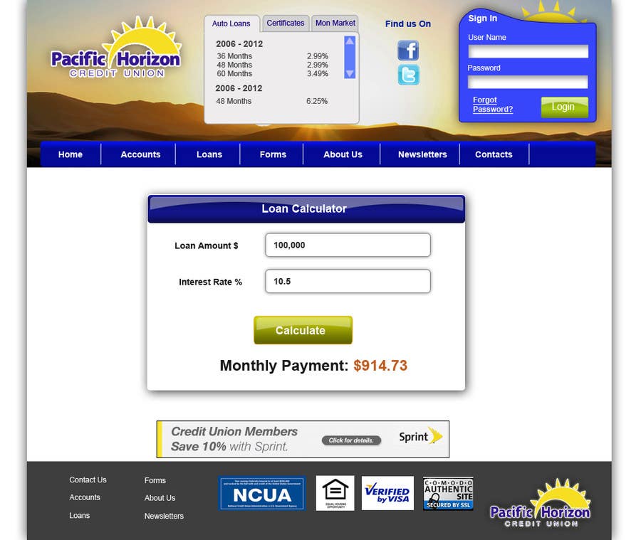 Contest Entry #48 for                                                 Website Design for Pacific Horizon Credit Union
                                            