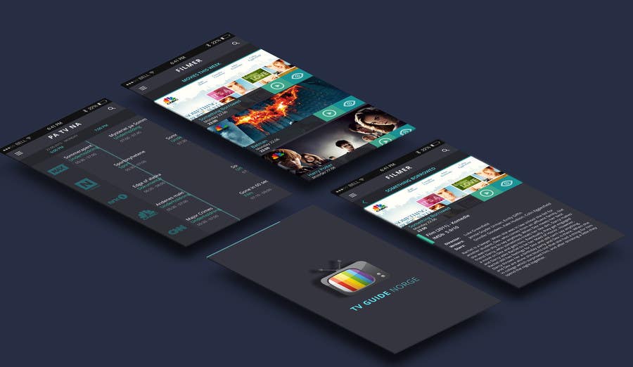 Penyertaan Peraduan #7 untuk                                                 UI for Android / IOS TV Guide app
                                            